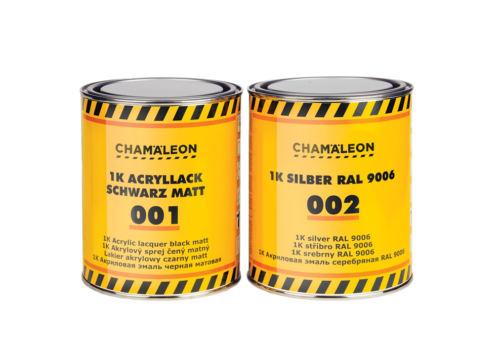 1K Akryllack Mattsvart & Silver